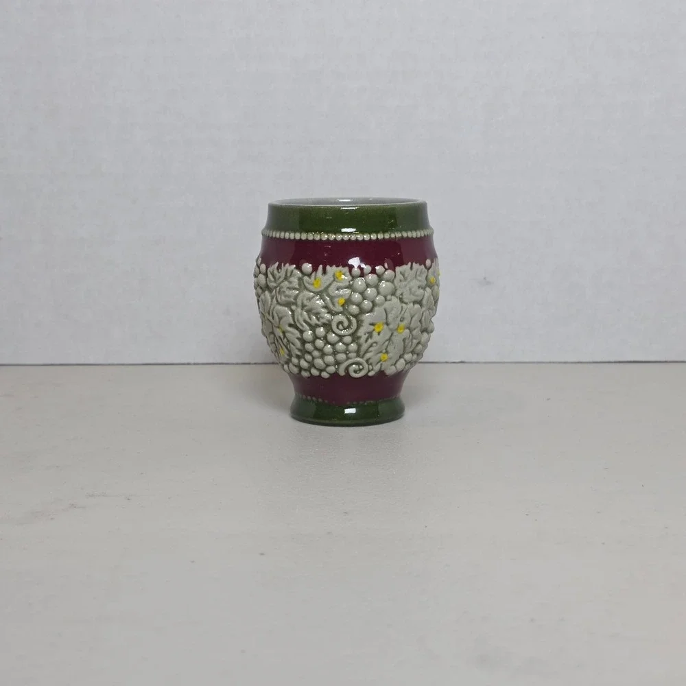 VTG Marzi Remy German Stoneware Replacement Wine Cup Grape Relief Burgundy Green